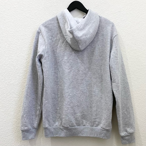 DISNEY Minnie Mouse Embroidered Bow Flowers Gray Hooded Sweatshirt Size L - Picture 4 of 12